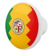 アメリカ合衆国ロサンゼルス州旗とセラミックノブの引っ張り セラミックノブ (右)