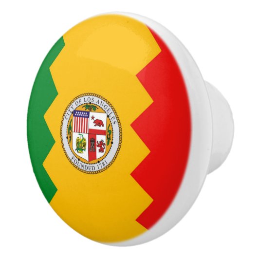 アメリカ合衆国ロサンゼルス州旗とセラミックノブの引っ張り セラミックノブ (右)