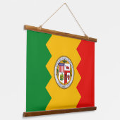 アメリカ合衆国ロサンゼルス州旗を掲げた壁掛け 吊り下げ型タペストリー (傾斜あり)