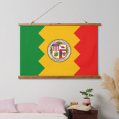 アメリカ合衆国ロサンゼルス州旗を掲げた壁掛け 吊り下げ型タペストリー (寝室)