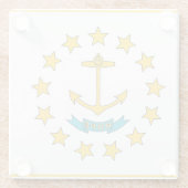 アメリカ合衆国ロードアイランド州州旗を持つガラスコースター ガラスコースター (裏面)