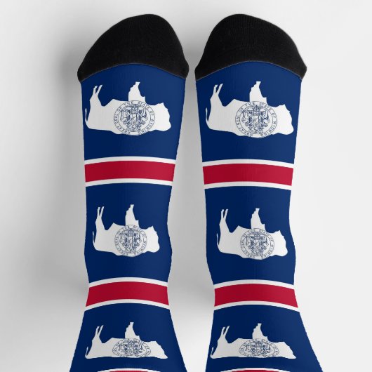 アメリカ合衆国ワイオミング州旗を持つ船員ソックス ソックス (上部)