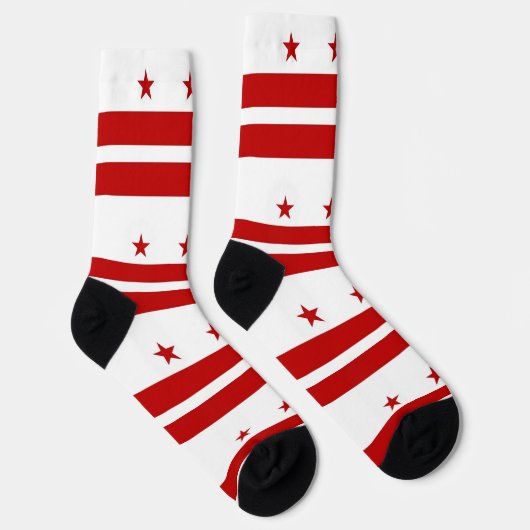アメリカ合衆国ワシントンDC州旗を持つ男性クルー用ソックス ソックス (右)