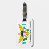 アメリカ合衆国ヴァージン諸島国旗を持つ荷札 ラゲッジタグ (裏面縦)