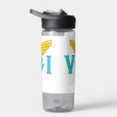 アメリカ合衆国ヴァージン諸島国旗を掲げたウォーターボトル ウォーターボトル (右面)