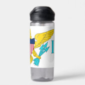 アメリカ合衆国ヴァージン諸島国旗を掲げたウォーターボトル ウォーターボトル (背面)