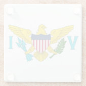 アメリカ合衆国ヴァージン諸島国旗を掲げたガラスコースター ガラスコースター (裏面)