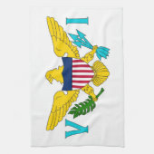 アメリカ合衆国ヴァージン諸島国旗を掲げたキッチンタオル キッチンタオル (縦)