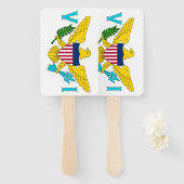 アメリカ合衆国ヴァージン諸島国旗を掲げたハンドファンのセット ハンドファン (正面&裏面)