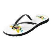 アメリカ合衆国ヴァージン諸島国旗を掲げた大人のスリムなストラップ ビーチサンダル (アングル)