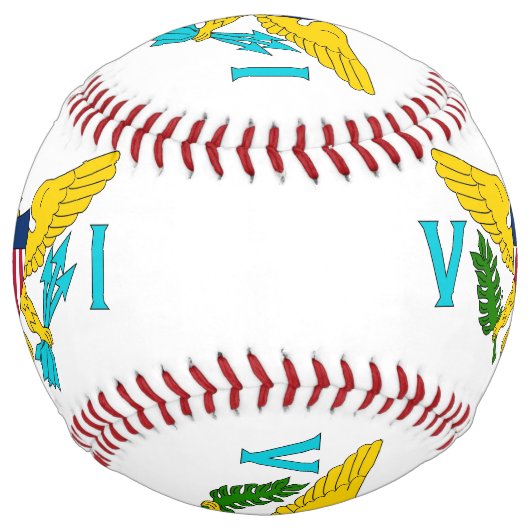 アメリカ合衆国ヴァージン諸島国旗を掲げた愛国的なソフトボール ソフトボール (正面)