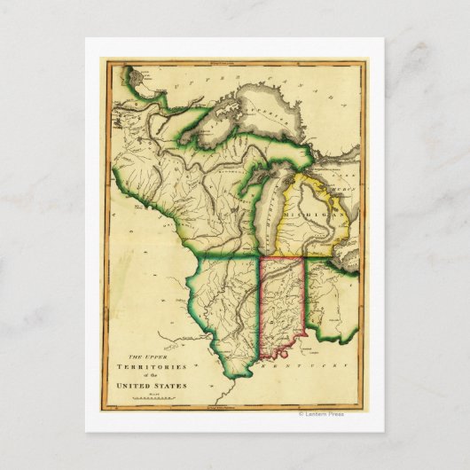 アメリカ合衆国中西部パノラマ地図 ポストカード (正面)