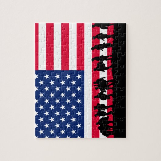 アメリカ合衆国兵士の国旗のモチーフ ジグソーパズル (縦)