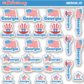 アメリカ合衆国名前をカスタムするラベル |シール シール (正面)