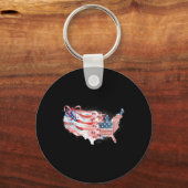 アメリカ合衆国名門私立校風の7月4日ハッピーインディペンデント キーホルダー (正面)