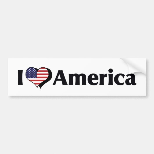 アメリカ合衆国国旗が大好き バンパーステッカー (正面)