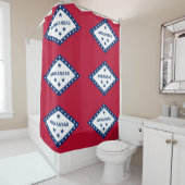 アメリカ合衆国国旗が飾られた愛国的なシャワーカーテン シャワーカーテン (インサイチュ)