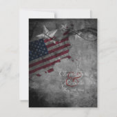 アメリカ合衆国国旗とスター結婚ズ 招待状 (正面)