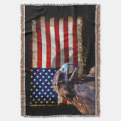 アメリカ合衆国国旗とワシの国 スローブランケット (正面縦)