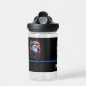 アメリカ合衆国国旗のイーグルバラ赤白青 ウォーターボトル (正面)