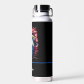 アメリカ合衆国国旗のイーグルバラ赤白青 ウォーターボトル (背面)