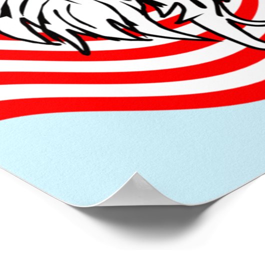 アメリカ合衆国国旗のハゲのイーグルアート ポスター (角)