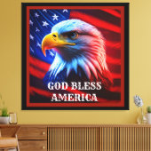 アメリカ合衆国国旗のハゲのワシを祝福 キャンバスプリント (インサイチュ (リビング))