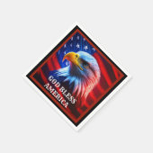 アメリカ合衆国国旗のハゲのワシを祝福 スタンダードカクテルナプキン (角)