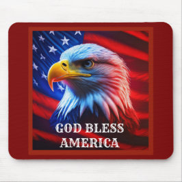 アメリカ合衆国国旗のハゲのワシを祝福 マウスパッド