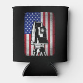 アメリカ合衆国国旗の土地測量士 缶クーラー (正面)