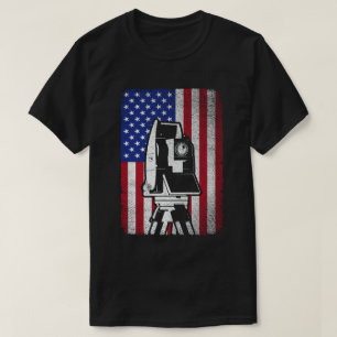 アメリカ合衆国国旗の土地測量士 Tシャツ