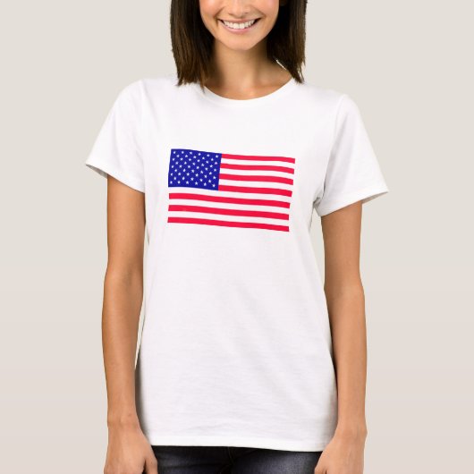 アメリカ合衆国国旗の女性Tシャツウェア Tシャツ (正面)