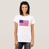 アメリカ合衆国国旗の女性Tシャツウェア Tシャツ (正面フル)