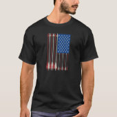 アメリカ合衆国国旗の弓と矢の弓矢 Tシャツ (正面)