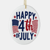 アメリカ合衆国国旗の愛国心が漂う7月の幸せ4日 セラミックオーナメント (右)