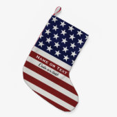 アメリカ合衆国国旗の愛国心7月4カスタム日 スモールクリスマスストッキング (正面 (吊り時))