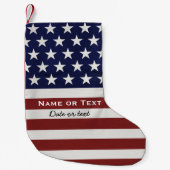 アメリカ合衆国国旗の愛国心7月4カスタム日 スモールクリスマスストッキング (正面)