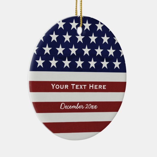 アメリカ合衆国国旗の愛国心7月4カスタム日 セラミックオーナメント (右)