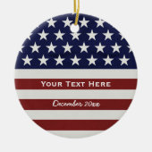 アメリカ合衆国国旗の愛国心7月4カスタム日 セラミックオーナメント (正面)
