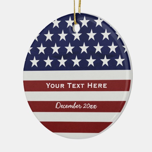 アメリカ合衆国国旗の愛国心7月4カスタム日 セラミックオーナメント (左)
