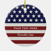アメリカ合衆国国旗の愛国心7月4カスタム日 セラミックオーナメント (裏面)