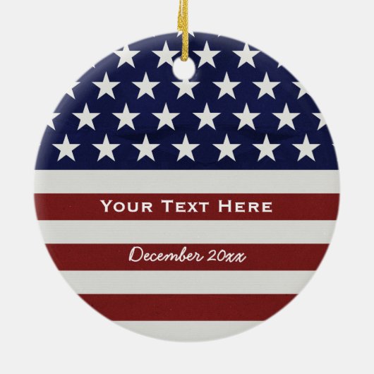 アメリカ合衆国国旗の愛国心7月4カスタム日 セラミックオーナメント (裏面)