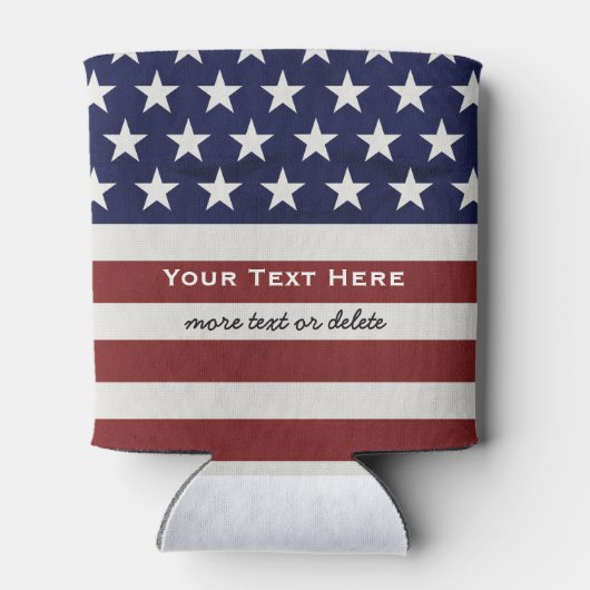 アメリカ合衆国国旗の愛国心7月4カスタム日 缶クーラー (裏面)