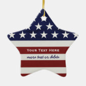 アメリカ合衆国国旗の愛国心7月4日クリスマス セラミックオーナメント (裏面)