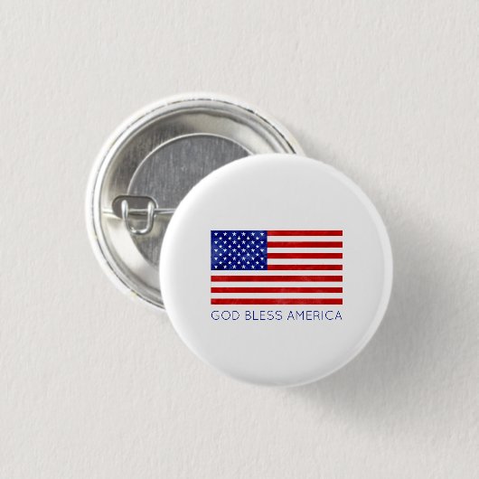 アメリカ合衆国国旗の愛国的な神がアメリカを祝福 缶バッジ (正面&裏面)