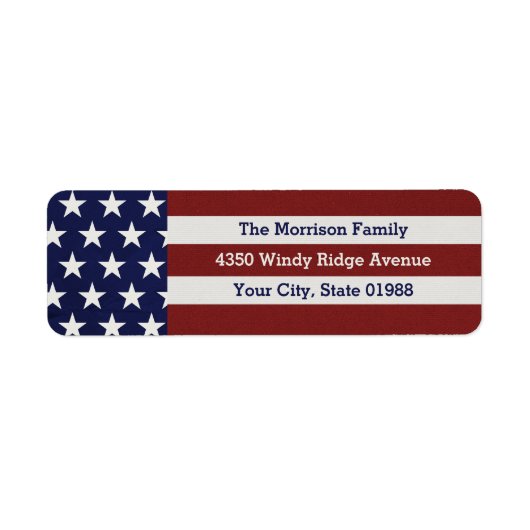 アメリカ合衆国国旗の星とストライプ ラベル (正面)