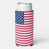 アメリカ合衆国国旗の誇りデザイン スリム缶クーラー (Seltzer裏面)