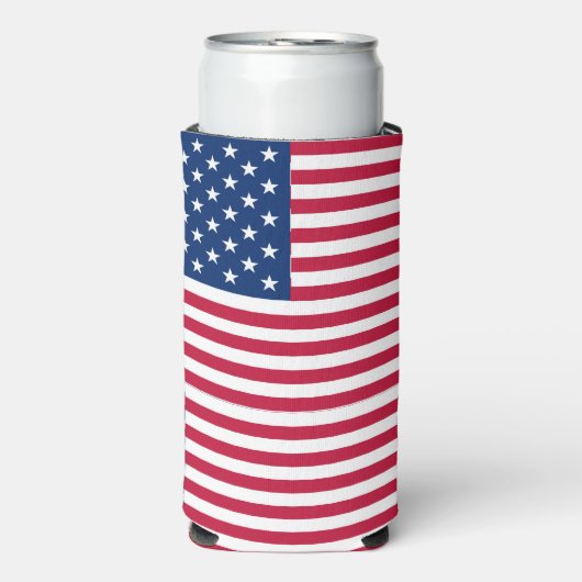 アメリカ合衆国国旗の誇りデザイン スリム缶クーラー (Seltzer正面)
