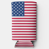 アメリカ合衆国国旗の誇りデザイン スリム缶クーラー (正面)