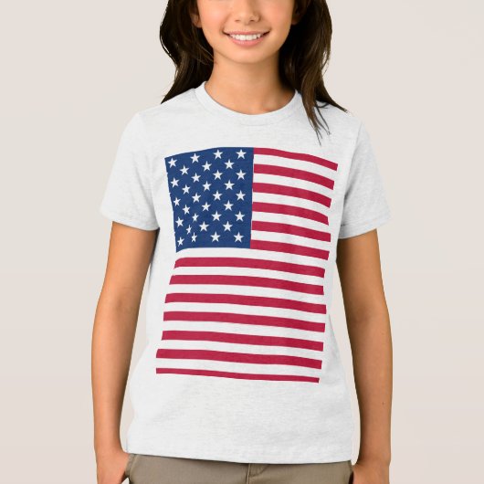 アメリカ合衆国国旗の誇りデザイン トライブレンドTシャツ (正面)